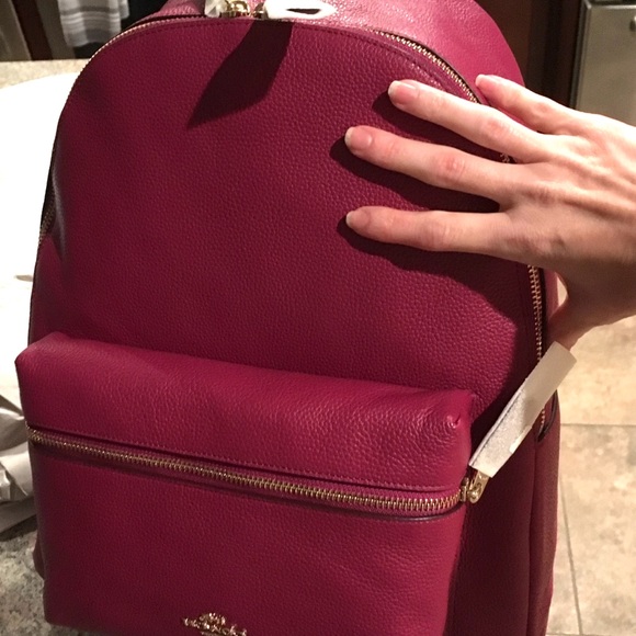 NWOT Coach Charlie Backpack, fuschia - Picture 2 of 2